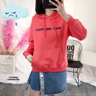 Áo nỉ mũ WHO ARE YOU -C