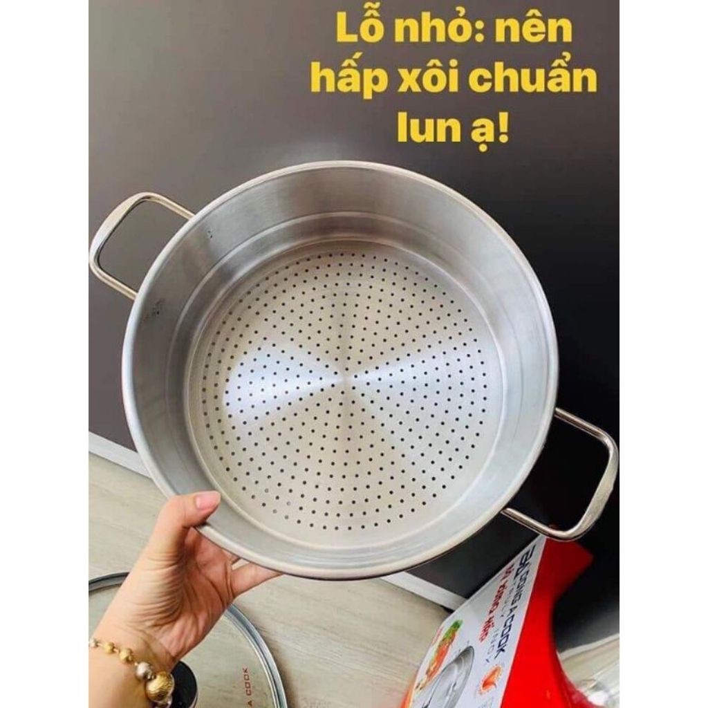 Nồi Hấp, Nồi Hấp Inox 2 Tầng Cao Cấp, Hàng Chính hãng Đông Á