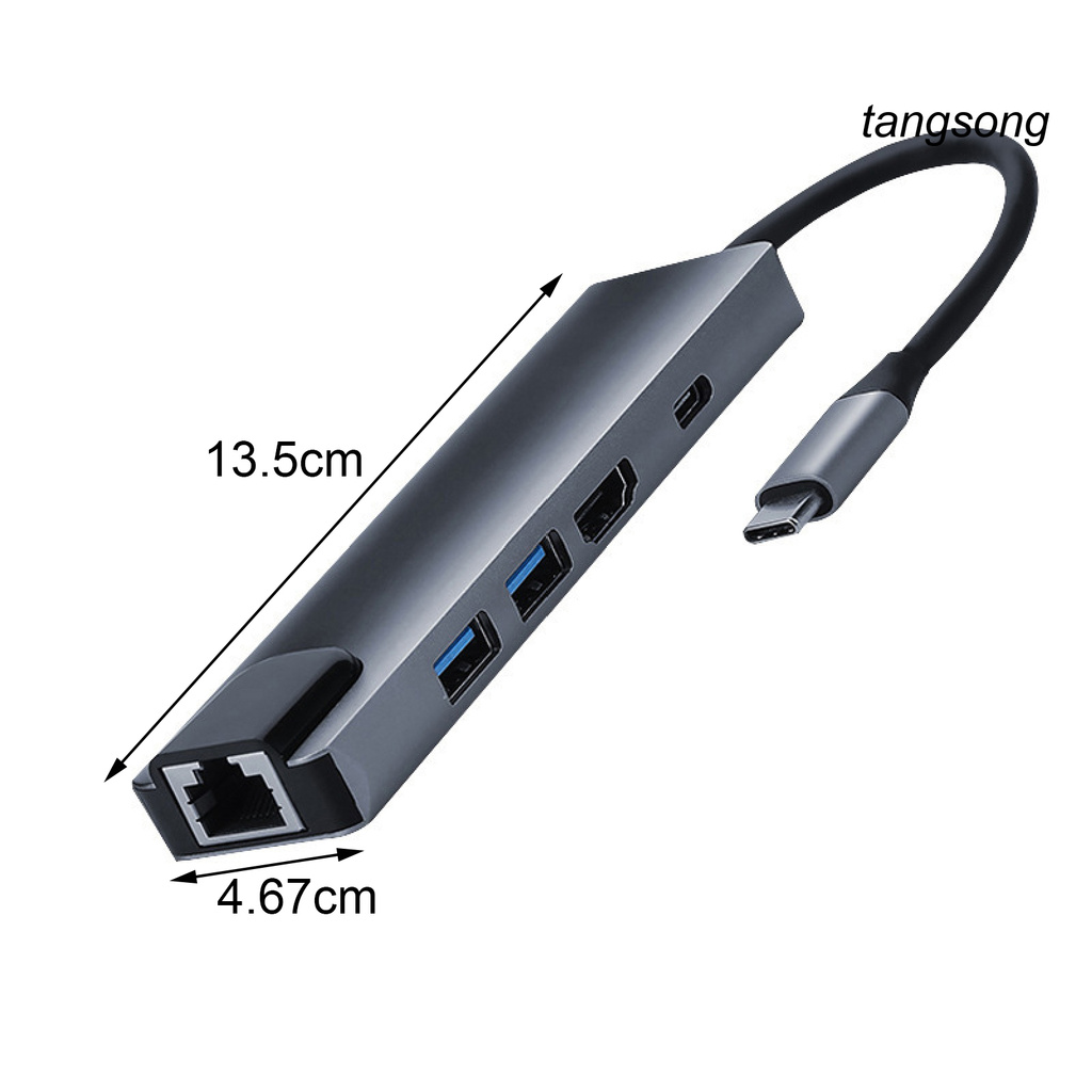 Bộ Chuyển Đổi Ts-5 Trong 1 Type-C Sang Usb3.0 Pd