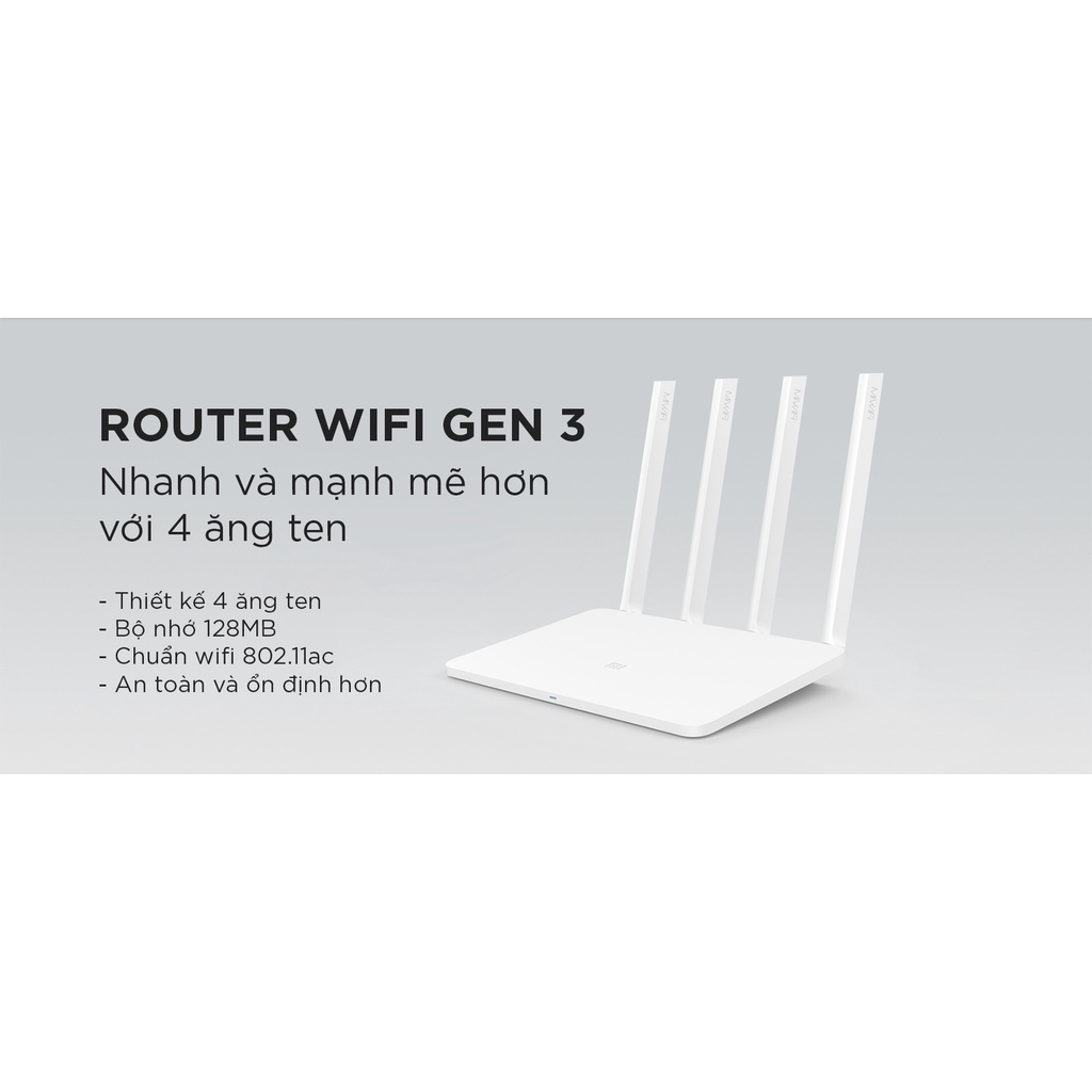 [Bản Anh/Việt BH 12T] Bộ phát wifi Xiaomi Gen 3 AC1200 Mbps  RAM 128MB băng tần kép xuyên tường, router wifi, kích wifi | BigBuy360 - bigbuy360.vn