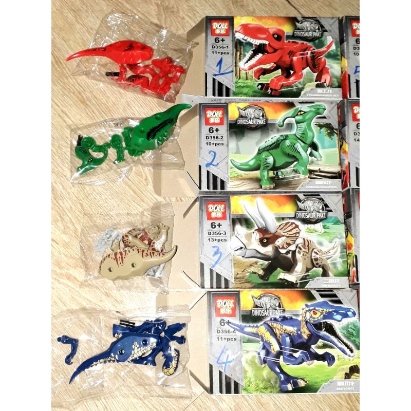 Lắp ráp 1 hộp Khủng Long DinosuarPake D365 có nhiều chi tiết bằng nhựa