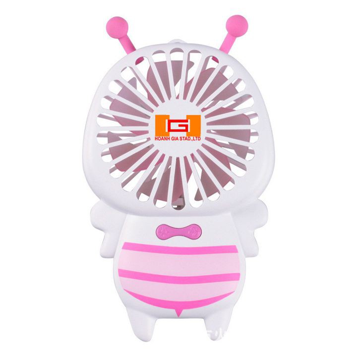 Quạt mini cầm tay sạc điện USB dáng Ong nhỏ có đèn led tự chuyển màu sử dụng 2 tiếng