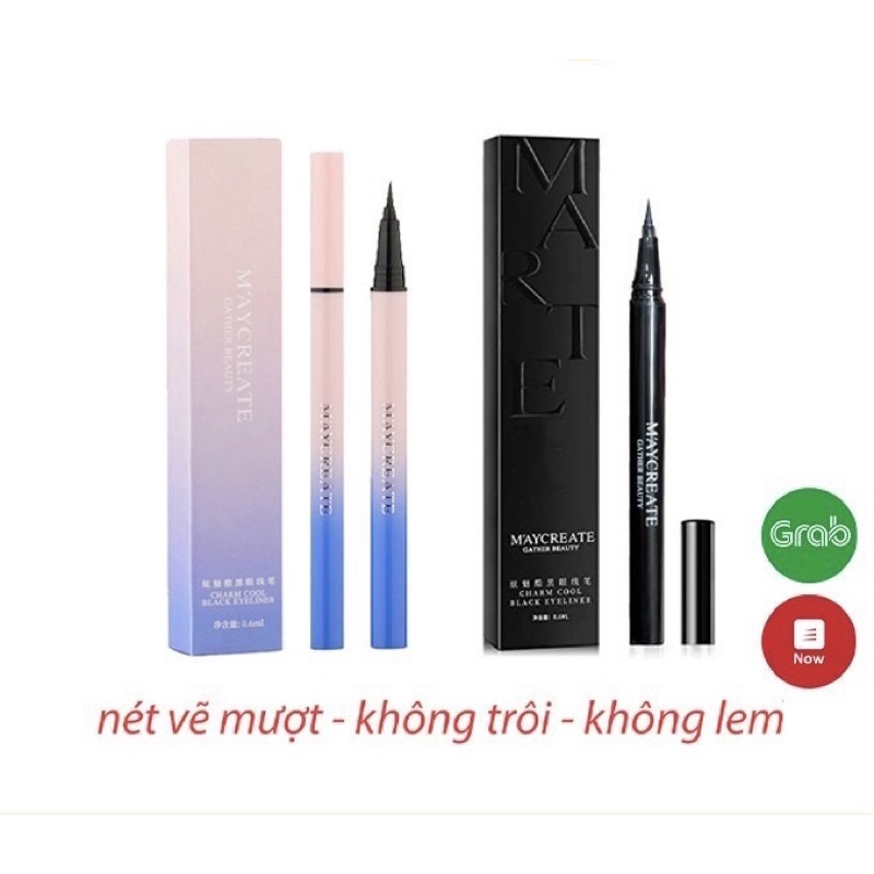Bút kẻ mắt nước Maycreate đủ loại lâu trôi, không lem Charm Cool Black Eyeliner