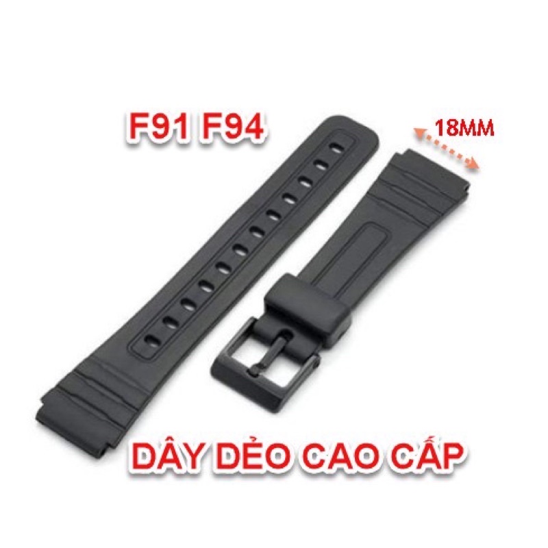 ❌Xả kho❌ Dây nhựa dùng cho đồng hồ Casio F94,F91,khoá inox và khoá nhựa