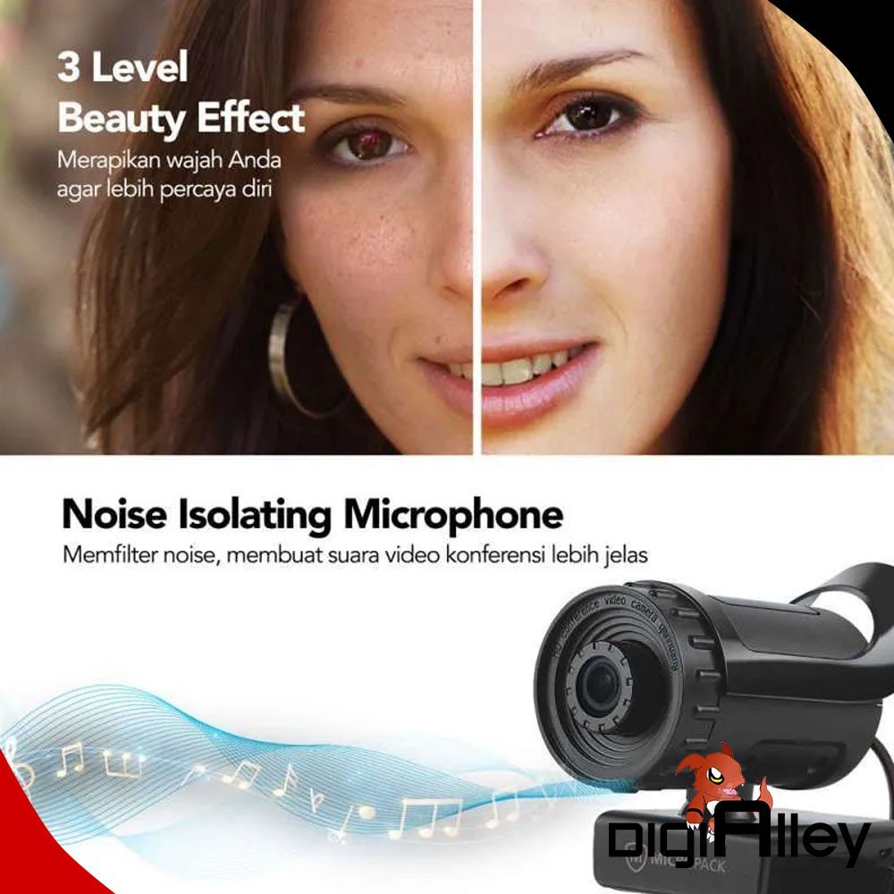 Webcam Micro Mwb11 Full Hd 1080p Usb Màu Đen Mwb-11 | BigBuy360 - bigbuy360.vn