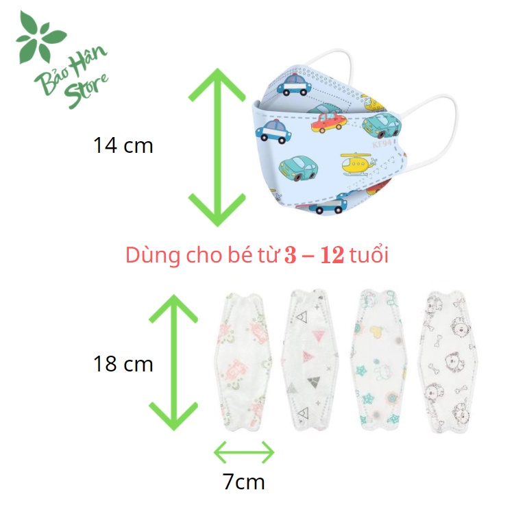 Khẩu trang trẻ em cho bé sơ sinh KF94 Hàn Quốc 4 lớp lớp từ 1-10 tuổi