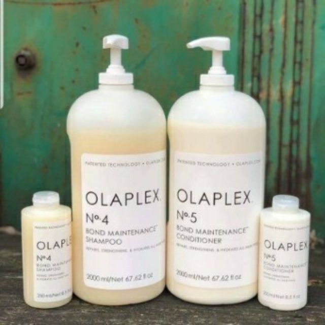 Olaplex No4-5 2000ml. Gội xả dành cho tóc yếu, tóc hư tổn, tóc đứt gãy ngang, tóc mảnh thưa.