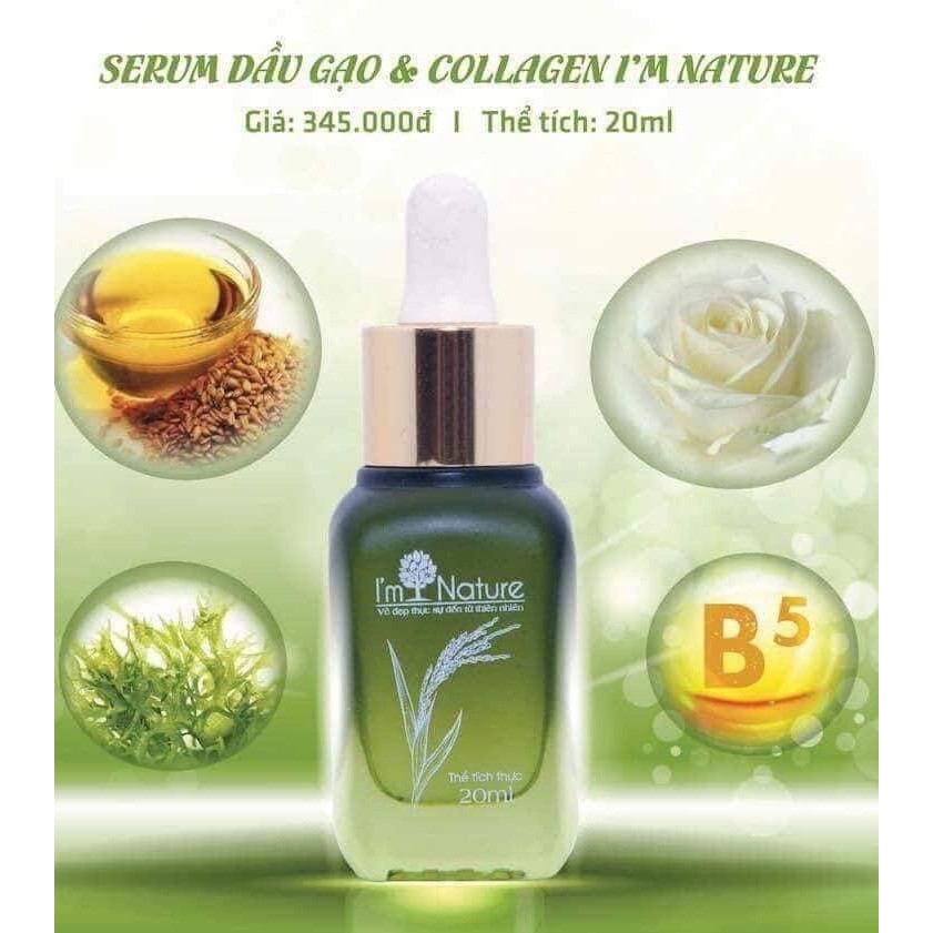 (+Quà) Serum Dầu Gạo & Collagen I'M NATURE – Làm Sáng Và Tái Tạo Da 20ml