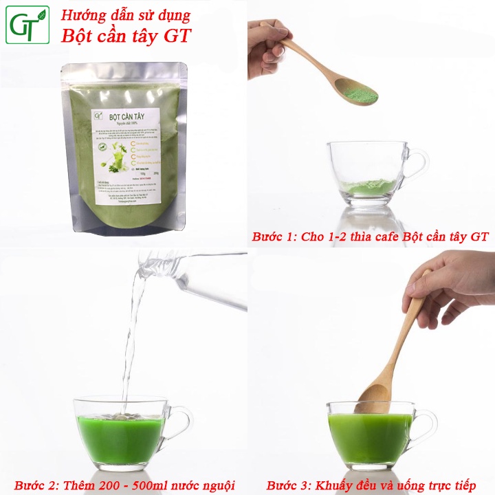 Bột Cần Tây Sấy Lạnh Nguyên Chất GT 100% - Gói 100-200g -Da Xinh, Dáng đẹp, Giảm cân nhanh