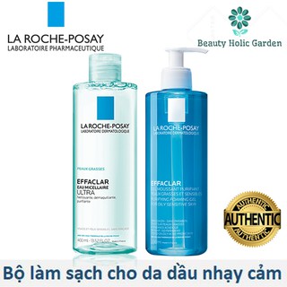 [CHÍNH HÃNG] COMBO: Tẩy trang và sữa rửa mặt La Roche-Posay 400ml cho da dầu nhạy cảm