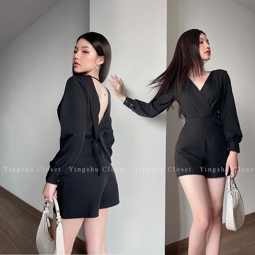 Jumpsuit sexy hở lưng, thiết kế tay dài