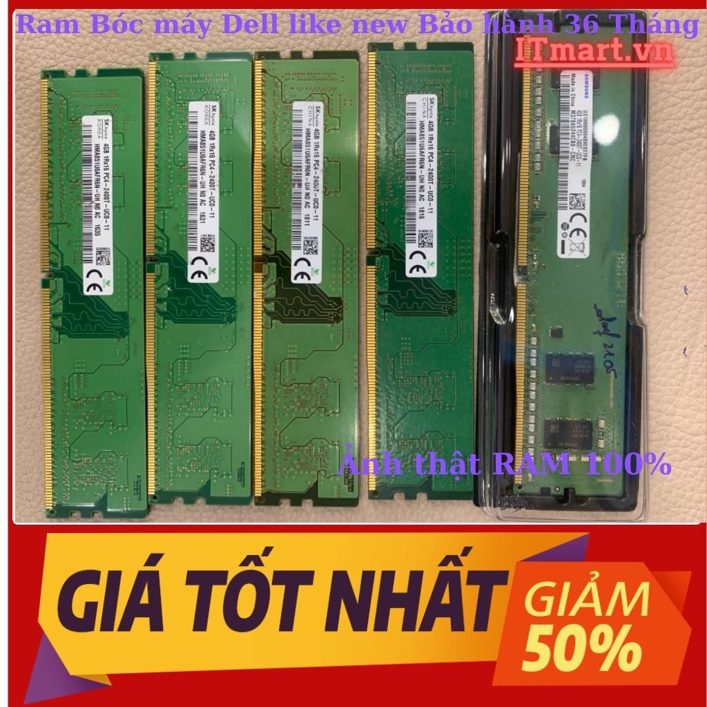 Ram Máy bàn DDR4 8Gb 4Gb bus 2400Mhz- tháo máy đồng bộ Samsung, SK hynix, Micron, Kingston chuẩn Mỹ BH 3 năm
