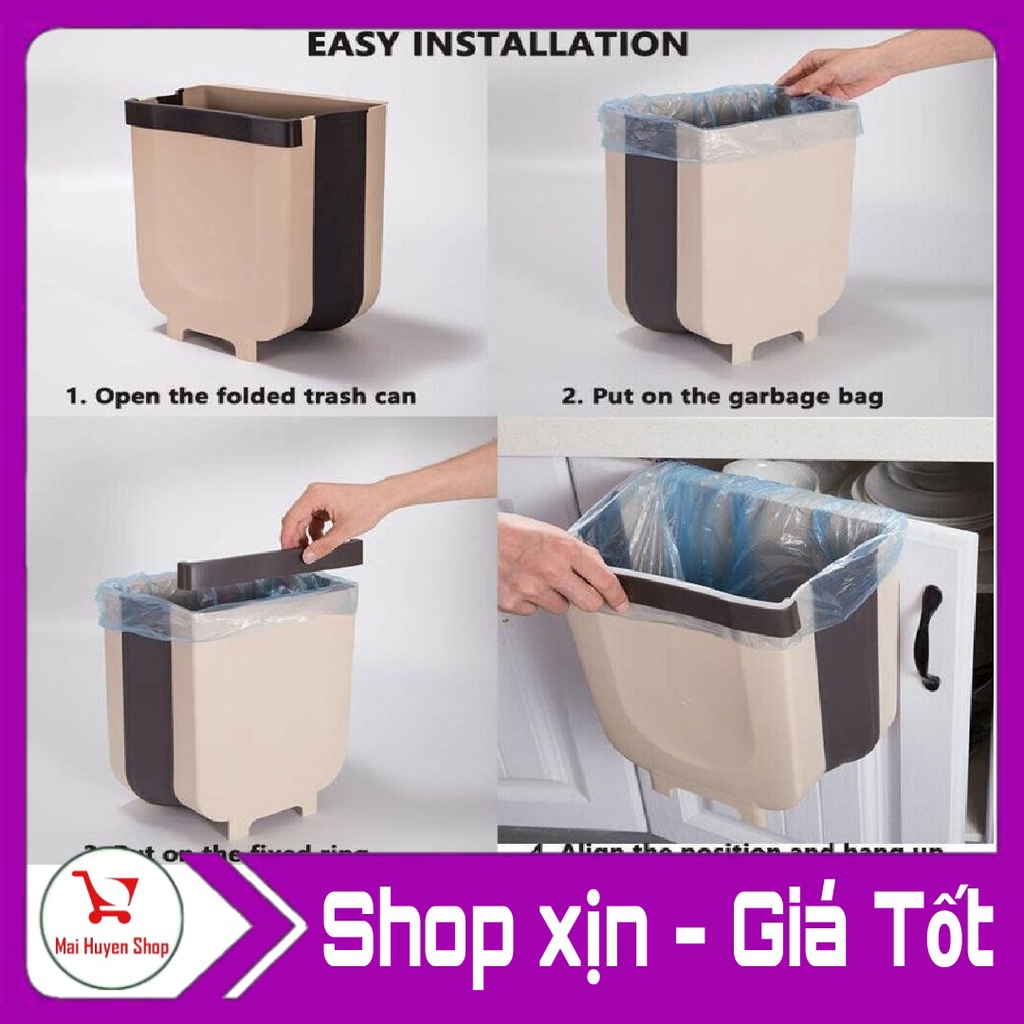 Thùng rác gấp gọn gắn cửa tủ