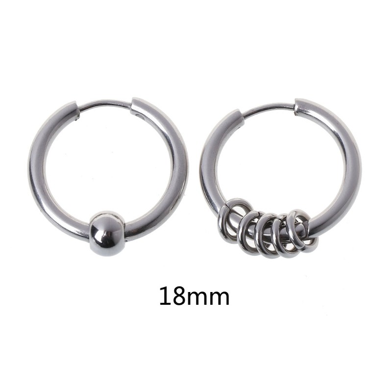 Khuyên tai tròn chất liệu inox 8mm - 20mm