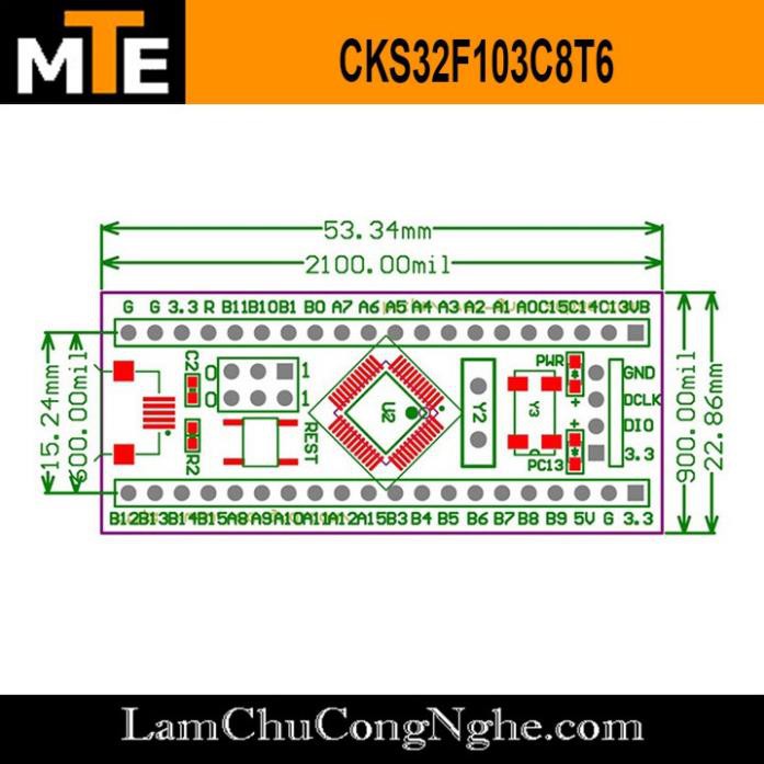 Mới! Kit phát triển CKS32F103C8T6 - STM32F103C8T6