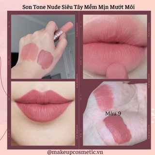 Son Môi Màu Nude Siêu Tây Mềm Mịn, Mượt Mà, Lâu Trôi Lipgloss + Lipstick 2in1