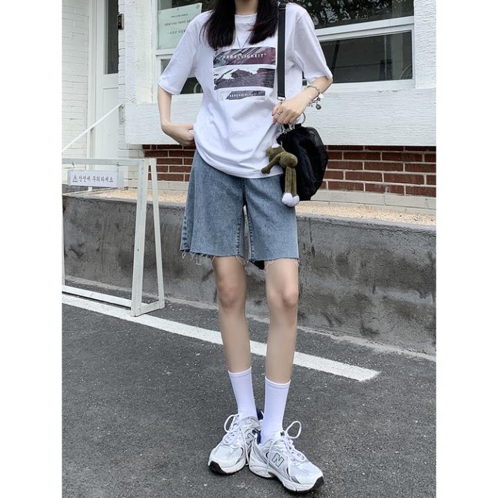 Quần Short Nữ Hàng Đẹp Ngố Sooc Rách Gấu Dáng Lửng Phong Cách Ullzzang MS5HA9