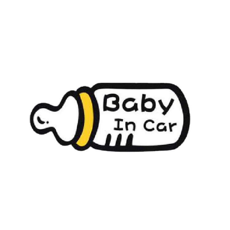 Tem Decal baby in the car phản quang dán đuôi xe AC30101 Giấy lụa PVC, Kích thước 14.4×6.0CM