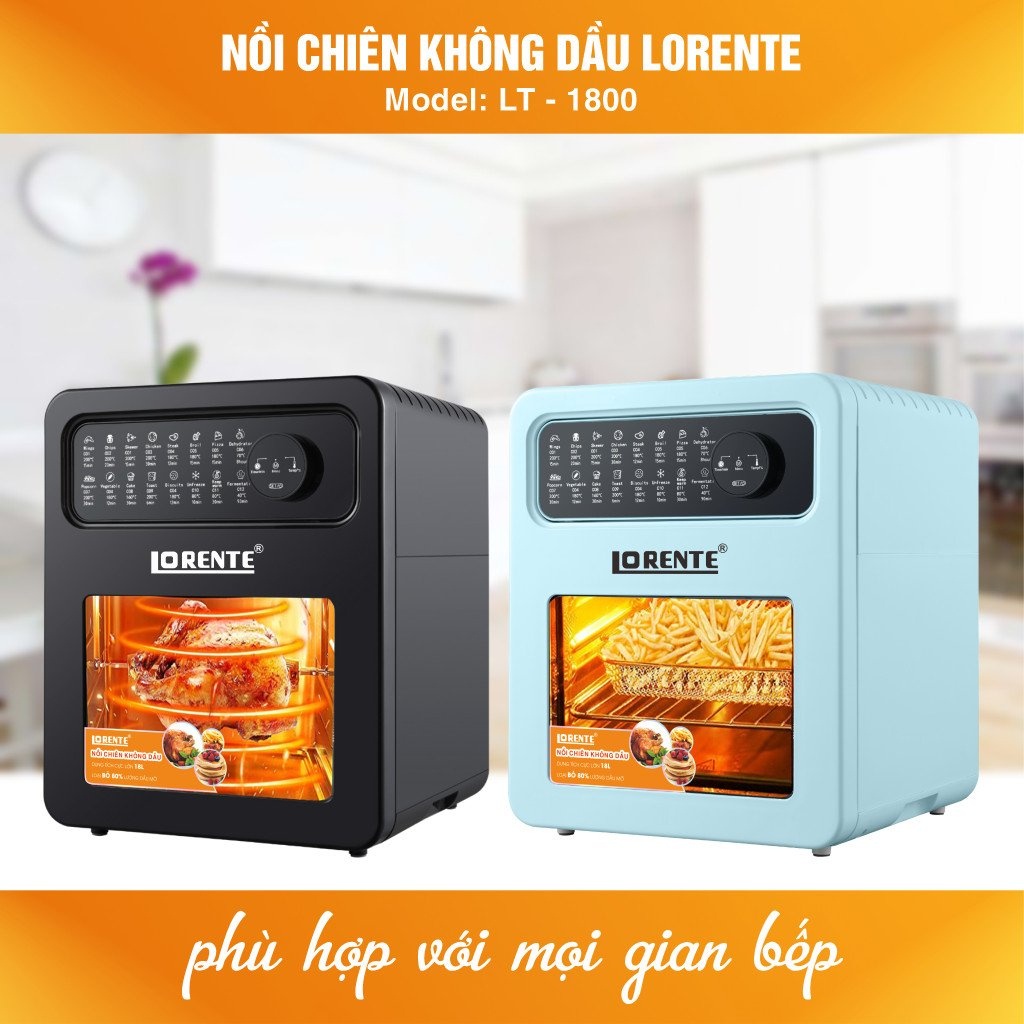 [Giá Tốt] Nồi Chiên Không Dầu dung tích lớn 15L/16L  Lorente LT1600/1500 (chọn phân loại), bảo hành 12 tháng