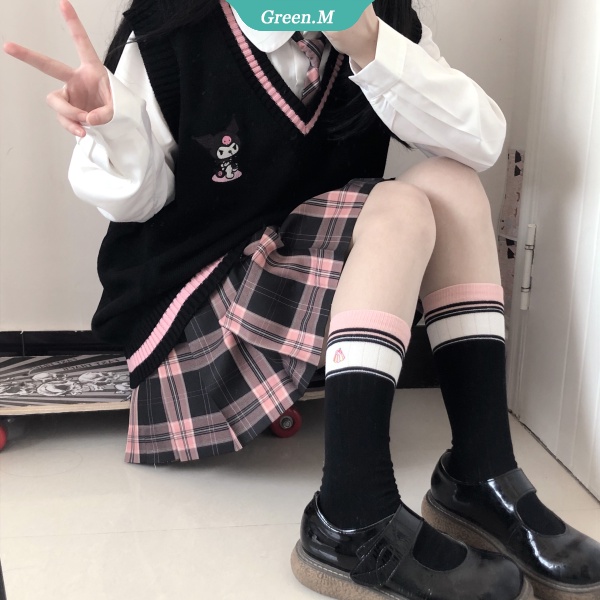 SANRIO Áo Sweater Dệt Kim Họa Tiết Kuromi Cinnamoroll My Melody Dễ Thương 2022 Cho Nữ