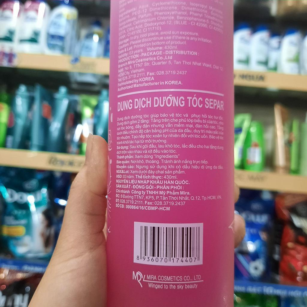 Nước Xịt Dưỡng Tóc Nhuộm Và Tóc Uốn MIRA Separ Hồng 430ml Hàn Quốc