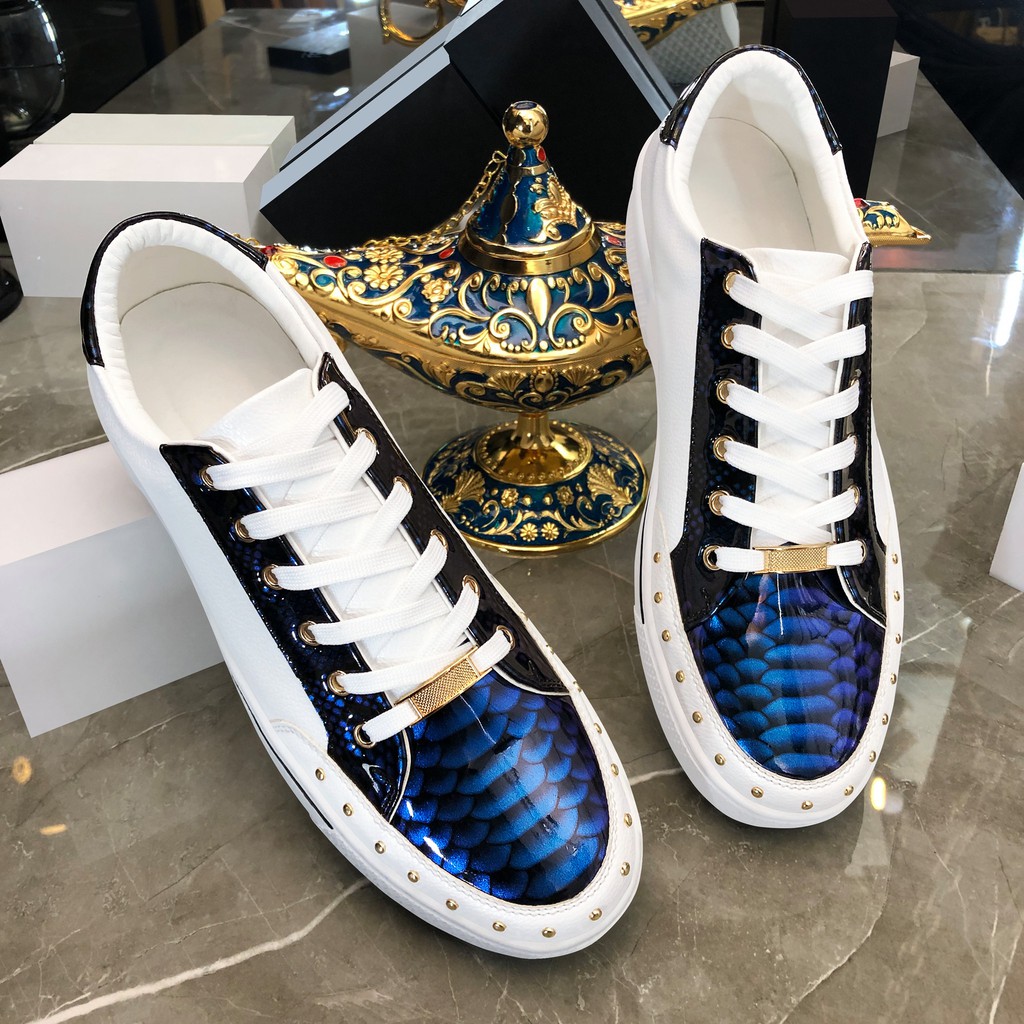 Giày Thể Thao Nam Da Poly Synthetic Cao Cấp Kiểu Thiết Kế Vảy Rồng Sang Trọng LC26