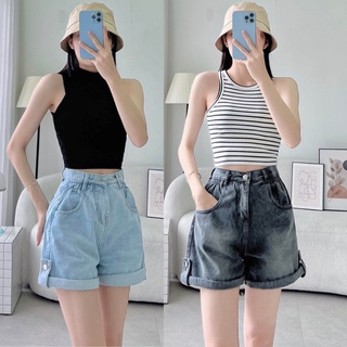 Quần short jeans nữ, quần bò nữ lưng cao lật lai phối Bass phong cách Ulzzang chất vãi mềm mại (SJ1211-LNC)
