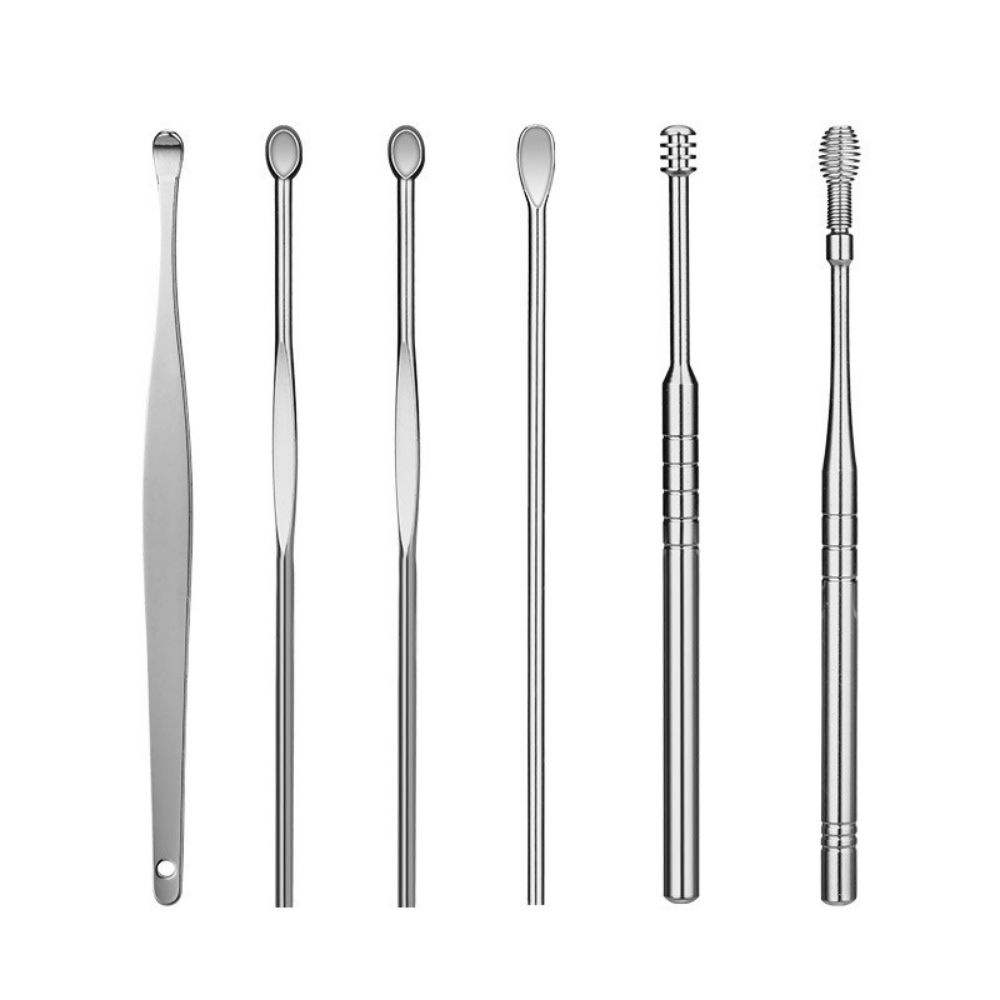 Bộ lấy ráy tai bằng thép không gỉ, bộ dụng cụ vệ sinh tai móc chìa khoá tiện lợi - B7M