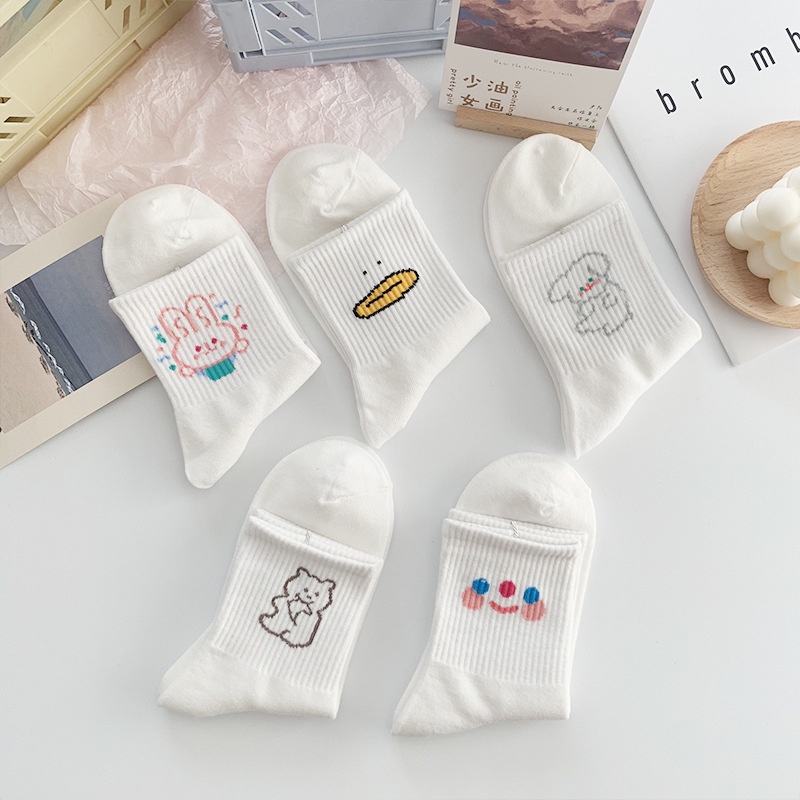 Tất cổ cao nữ, vớ cổ cao nữ hình cute dễ thương chất liệu cotton freesize thoáng mát phong cách ulzzang - Vớ