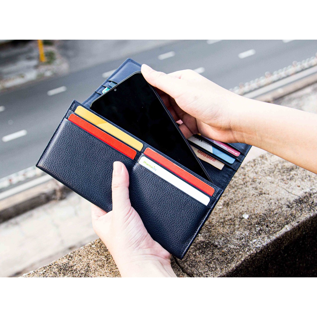 Ví dài Unisex Midas Handcrafted Wallet HAVIAS Xanh Navy