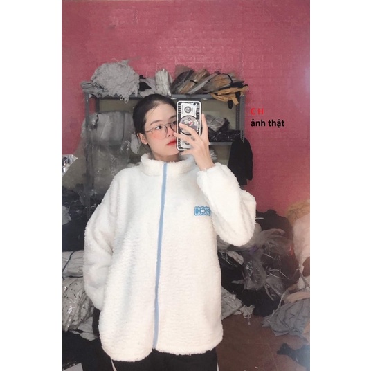 Áo Khoác Lông Thỏ PICHi Ulzzang Dạo Phố Phong Cách Cổ Cao Thời Trang Mùa Đông🍀Sweater Kéo Khoá Thêu Logo Unisex Hàn Quốc | BigBuy360 - bigbuy360.vn