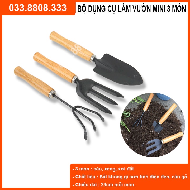 BỘ DỤNG CỤ 3 MÓN CẦM TAY LÀM VƯỜN HIỆU QUẢ