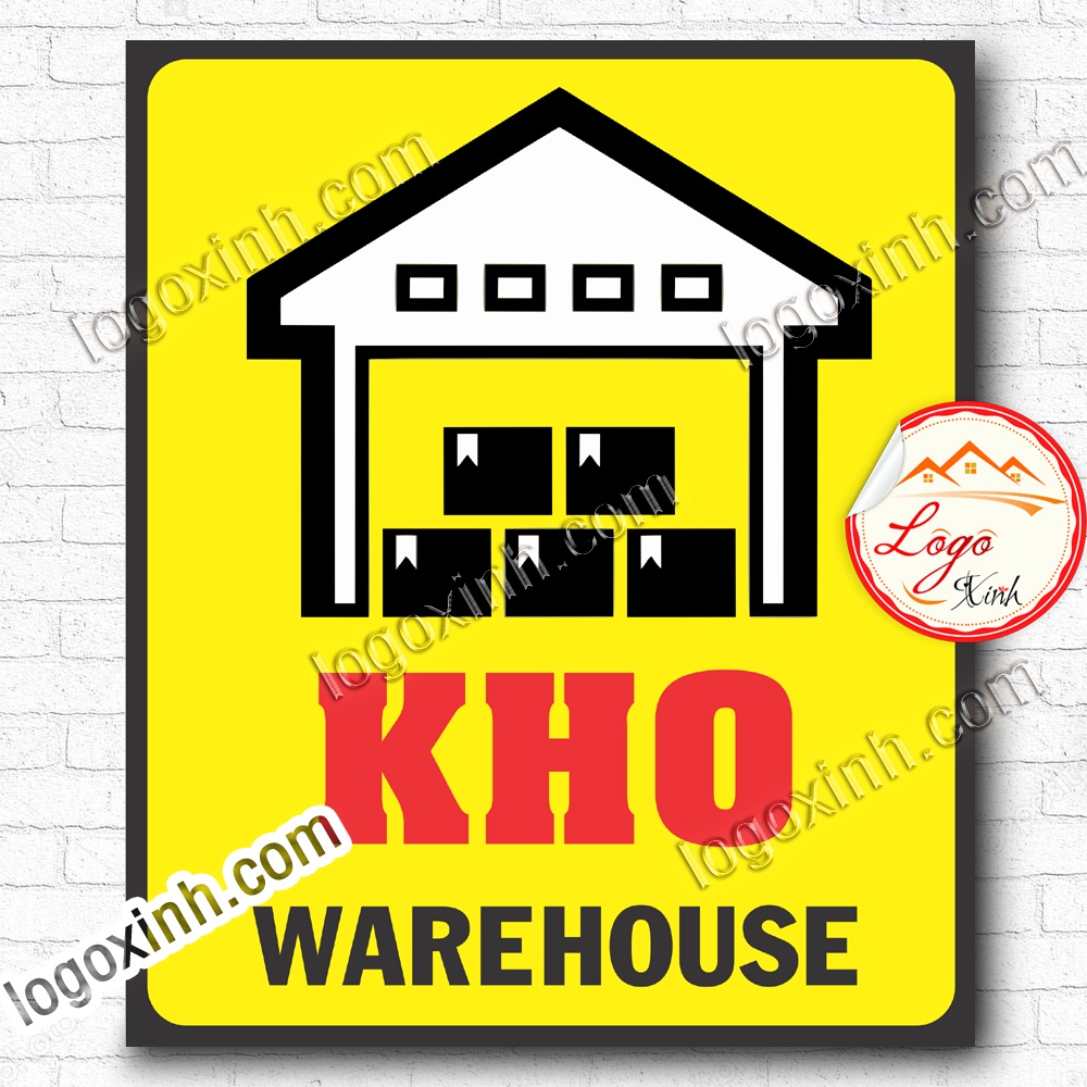 LOGO TEM STICKER BIẾN NHÀ KHO, KHO BÃI, WAREHOUSE DÙNG CHO VĂN PHÒNG CÔNG TY, CƠ QUAN, NHÀ XƯỞNG...