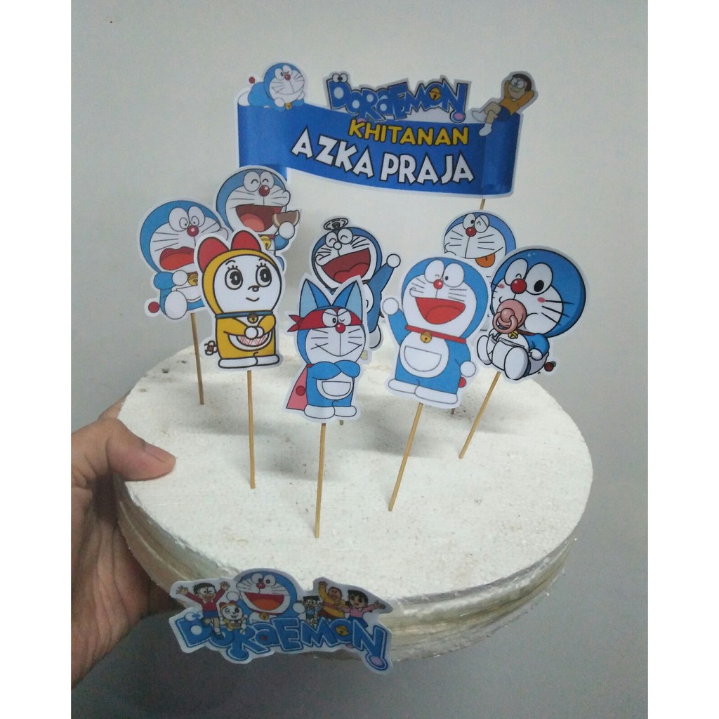 Phụ Kiện Trang Trí Bánh Kem Hình Doraemon Xinh Xắn