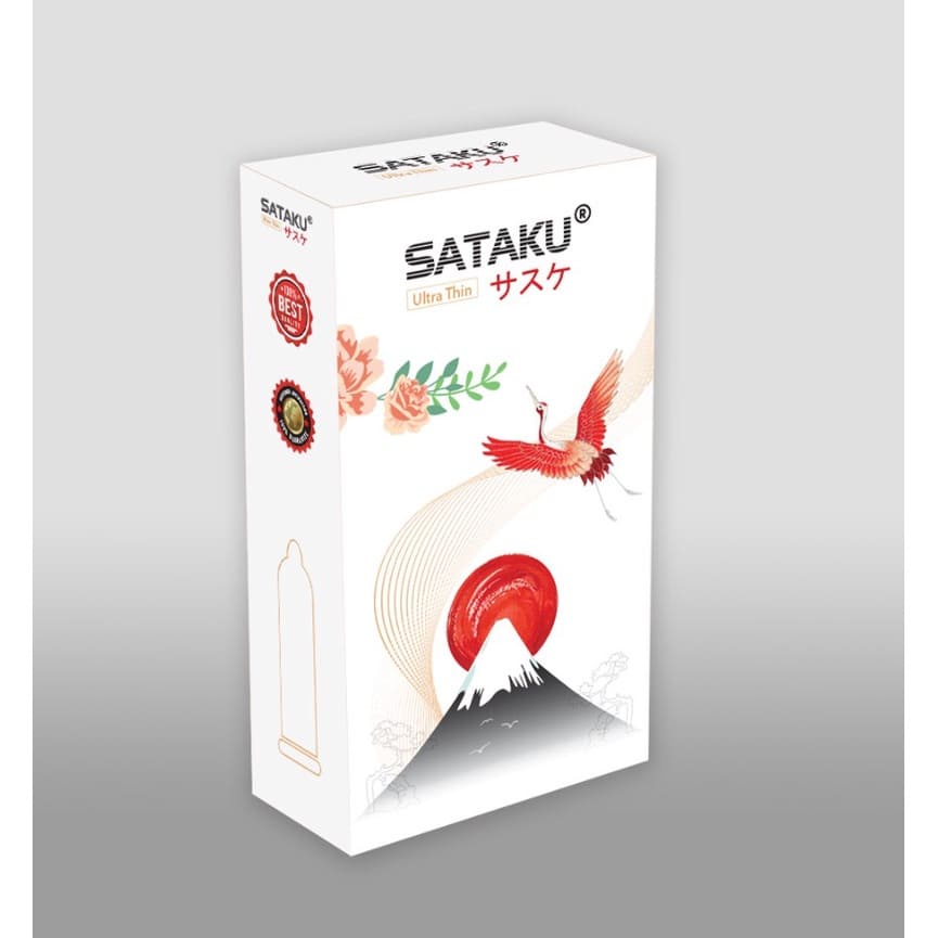 Bao cao su SATAKU 5 IN1 - SIÊU MỎNG, GÂN DÀI, CỔ THẮT, HƯƠNG BẠC HÀ, KÉO DÀI THỜI GIAN.