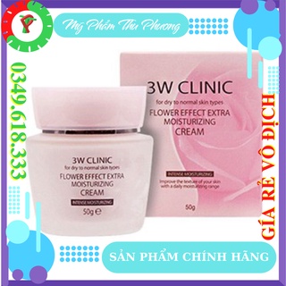 Kem Dưỡng Làm Trắng Cấp Ẩm da mặt hoa hồng 3W Clinic Flower Effect Extra Moisturizing Cream 50g