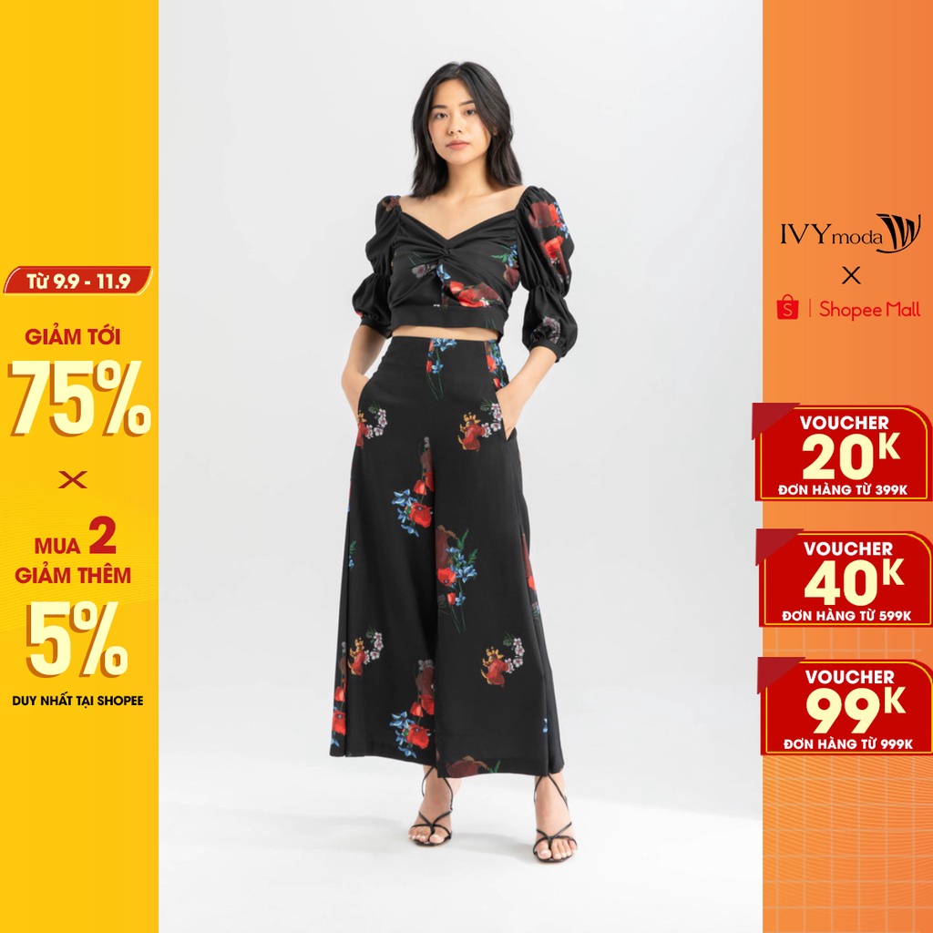 Áo croptop xoắn ngực nữ IVY moda MS 16M6417
