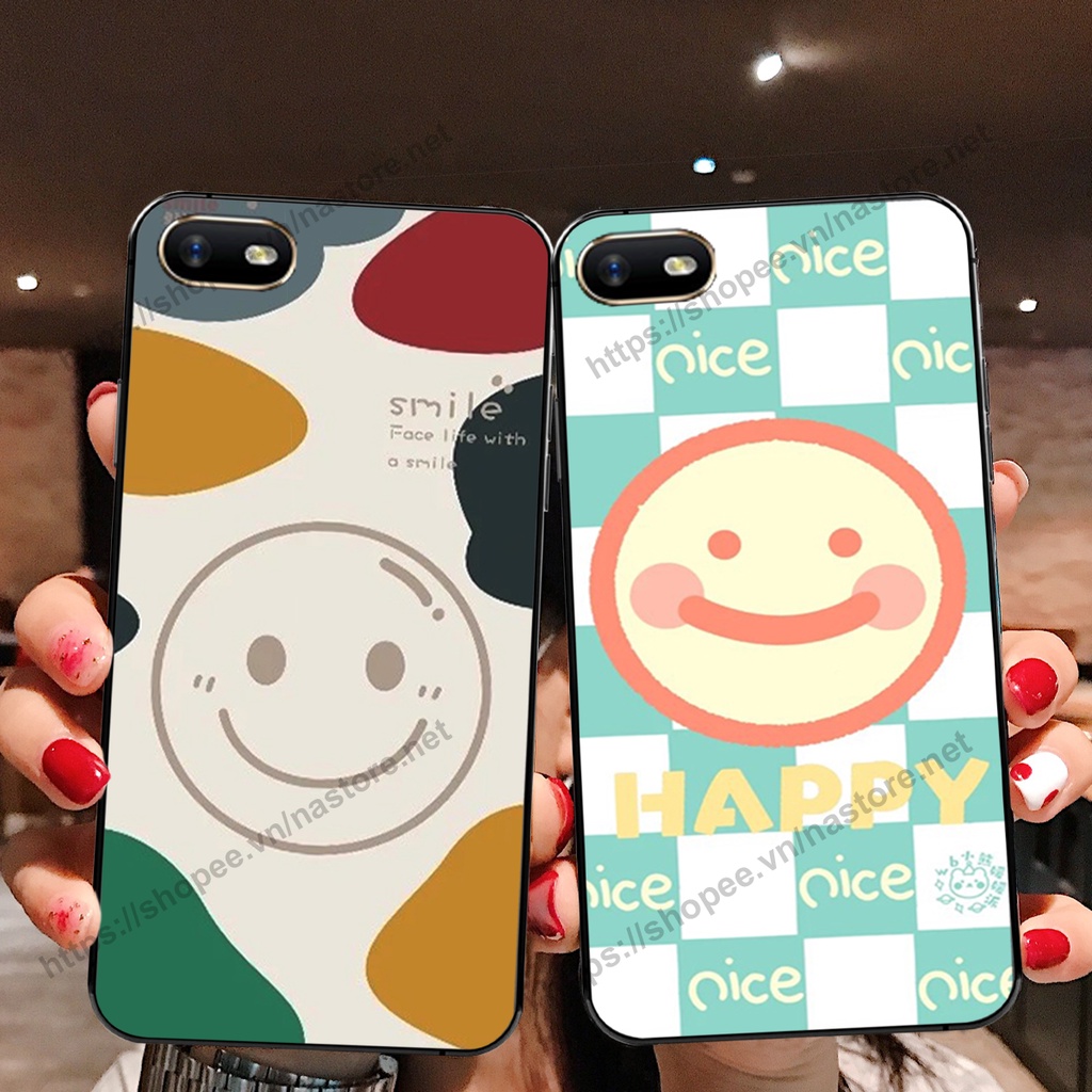 Ốp lưng Oppo A3s / A1k / Realme C1 / Realme C2 mặt cười, họa tiết caro đơn giản đẹp cute
