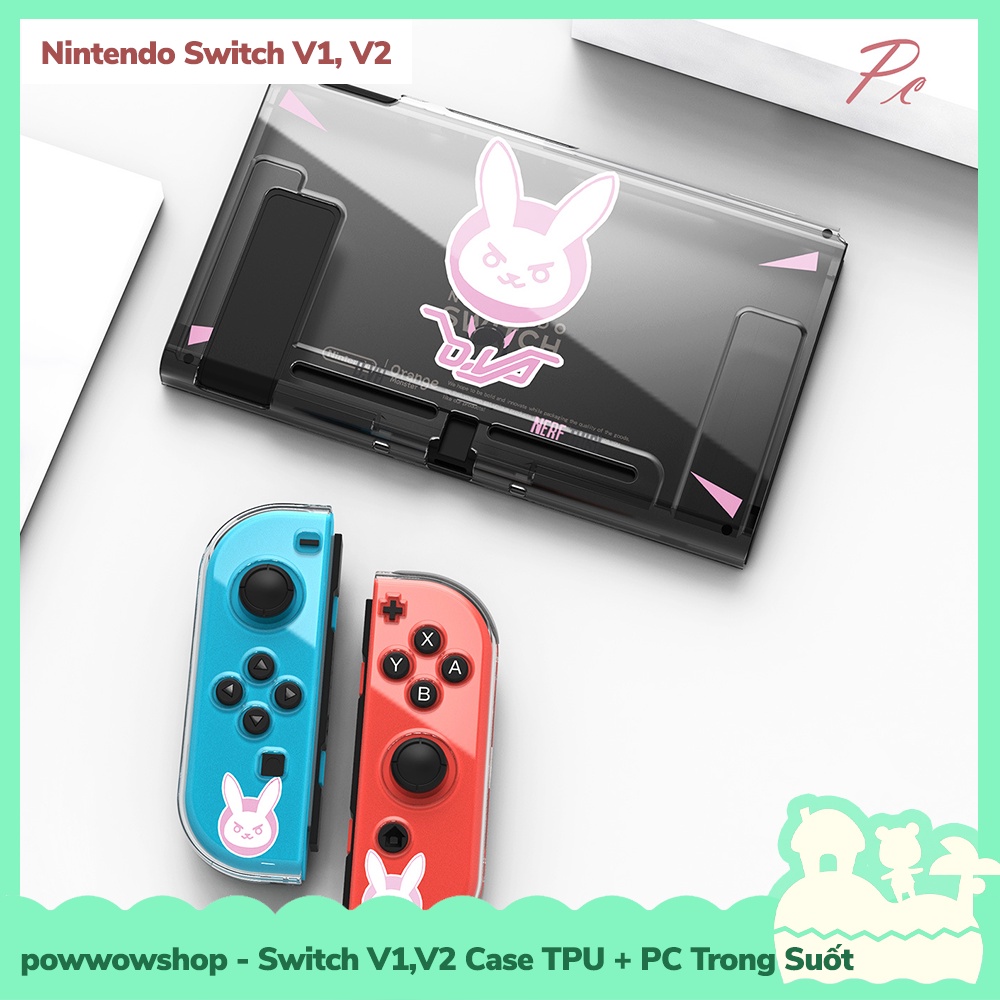 [Sẵn VN - Hỏa Tốc] Switch V1, V2 Case Ốp Máy Game TPU Dẻo + PC Nintendo Switch V1, V2 Trong Suốt Crystal Anime Game