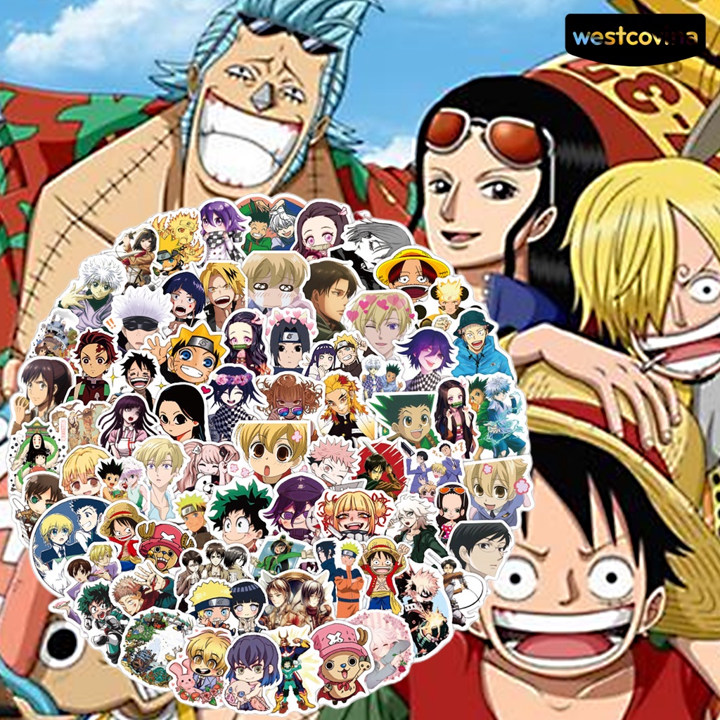[Hot]✍Set 100 Miếng Dán Trang Trí Vali Laptop Phong Cách Anime Nhật Bản Thân Thiện Với Môi Trường