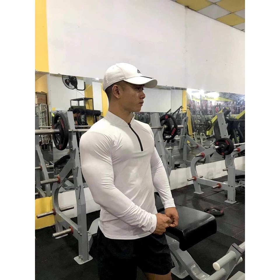 Áo Bomber Thể Thao Nam VQ Sport  thun lạnh tập gym cổ trụ dài tay vải thoáng mát co giãn chuẩn form Nam Tính | BigBuy360 - bigbuy360.vn