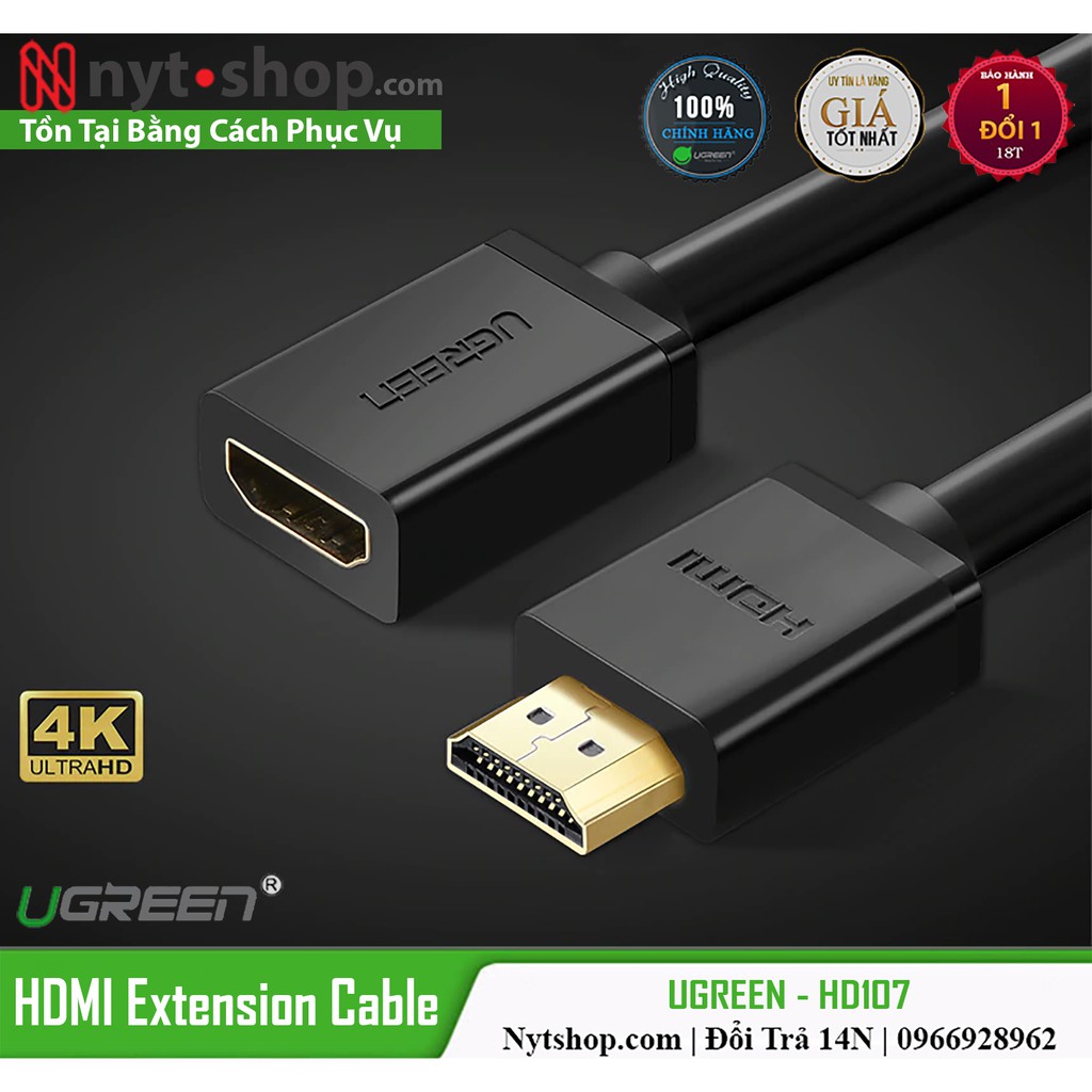 Cáp HDMI 2.0 Nối Dài Cao Cấp UGREEN HD107- Sup 4K*60Hz