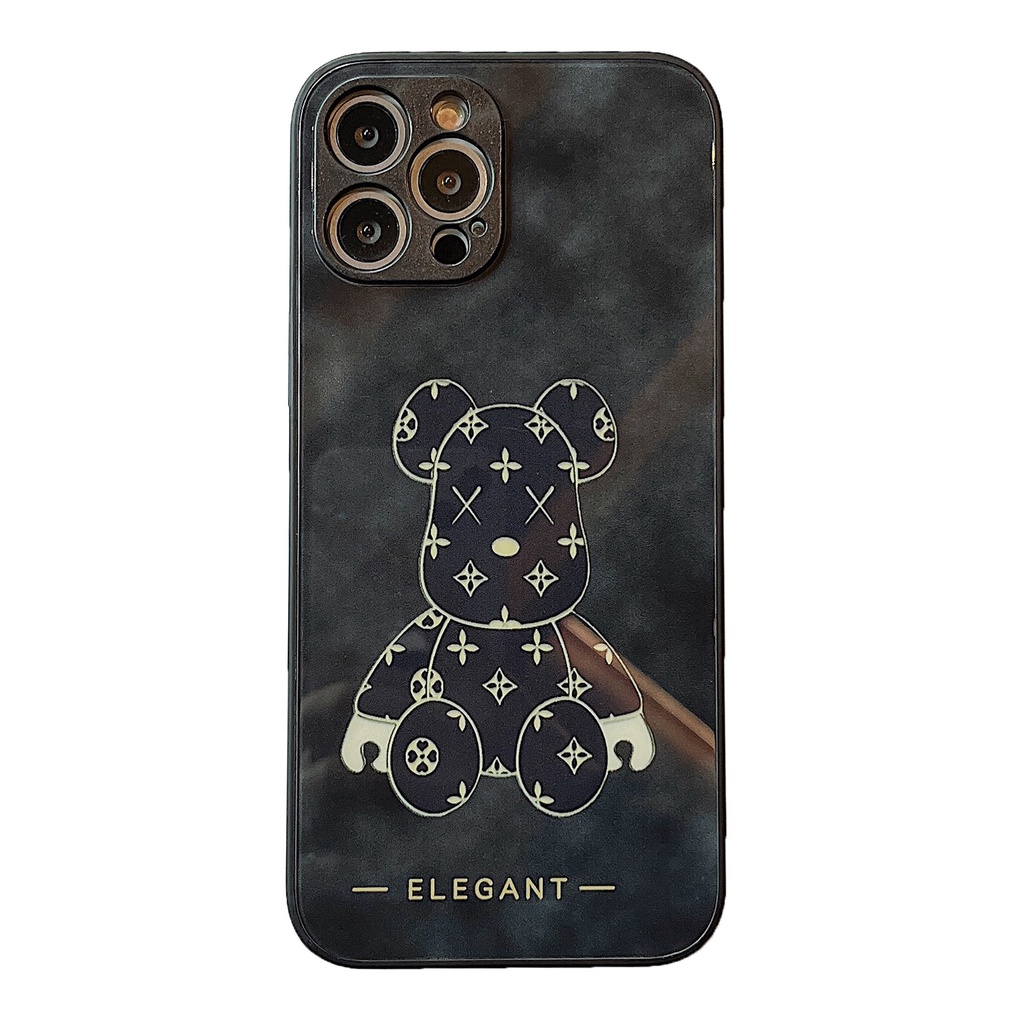 Ốp lưng iphone ốp Điện Thoại Mặt Kính Nhám In Hình Gấu Hoạt Hình Cho iPhone 14 13 12 11 PROMAX XS XR XSMAX SE2020 6 7 8PLUS