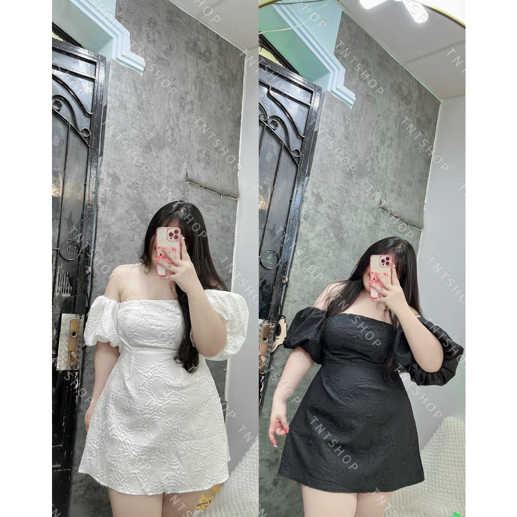 ĐẦM CÚP TRỄ VAI GẤM HOA [TNT Shop Bigsize 60Kg 90Kg]