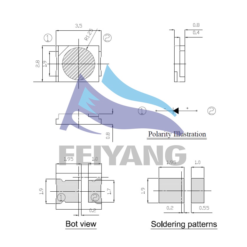 Set 50 đèn LED 3528 2835 1210 1W 6V chuyên dụng cho TV LED LCD