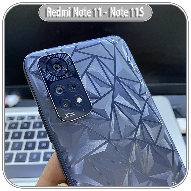 Miếng dán PPF mặt lưng 3D vân kim cương cho Redmi Note 11 - Note 11S
