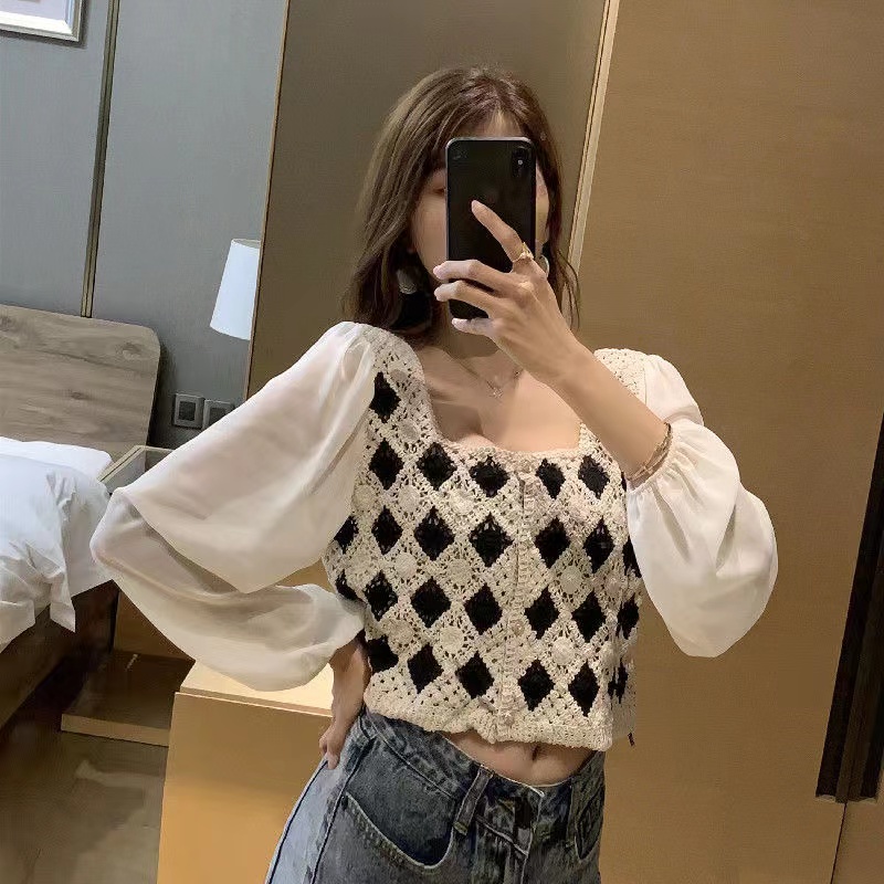 Áo kiểu BH chất chiffon tay dài dáng rộng thời trang mùa thu cao cấp cho phái nữ