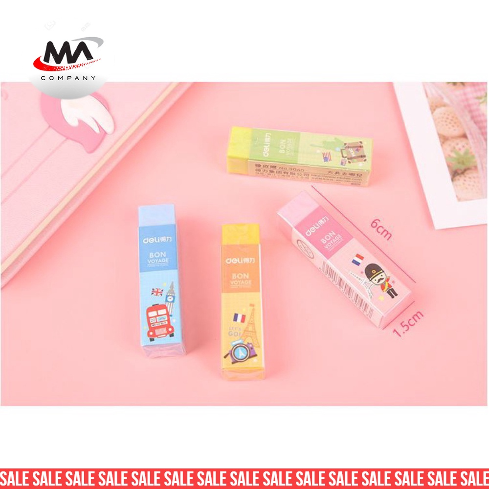 Combo 1 hộp gôm tẩy deli  chú lính  chì 3045 shop tuyển sỉ