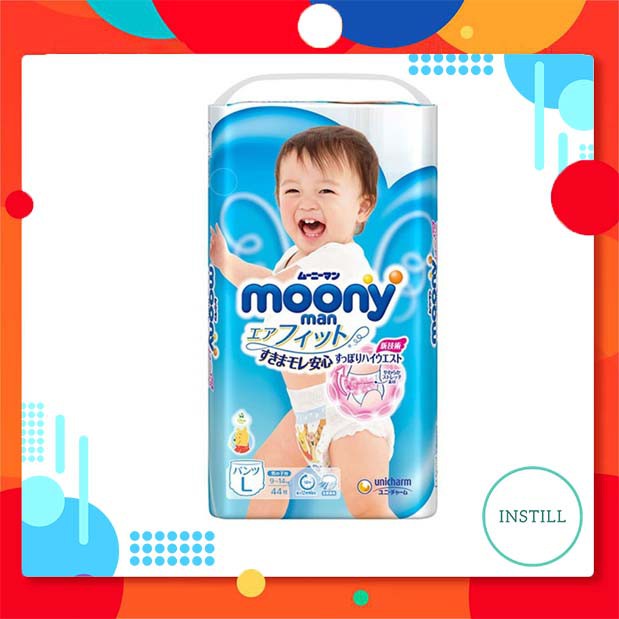 Tã Quần Moony Nhật Cho Bé Trai Size L 44 Miếng (9-14kg)