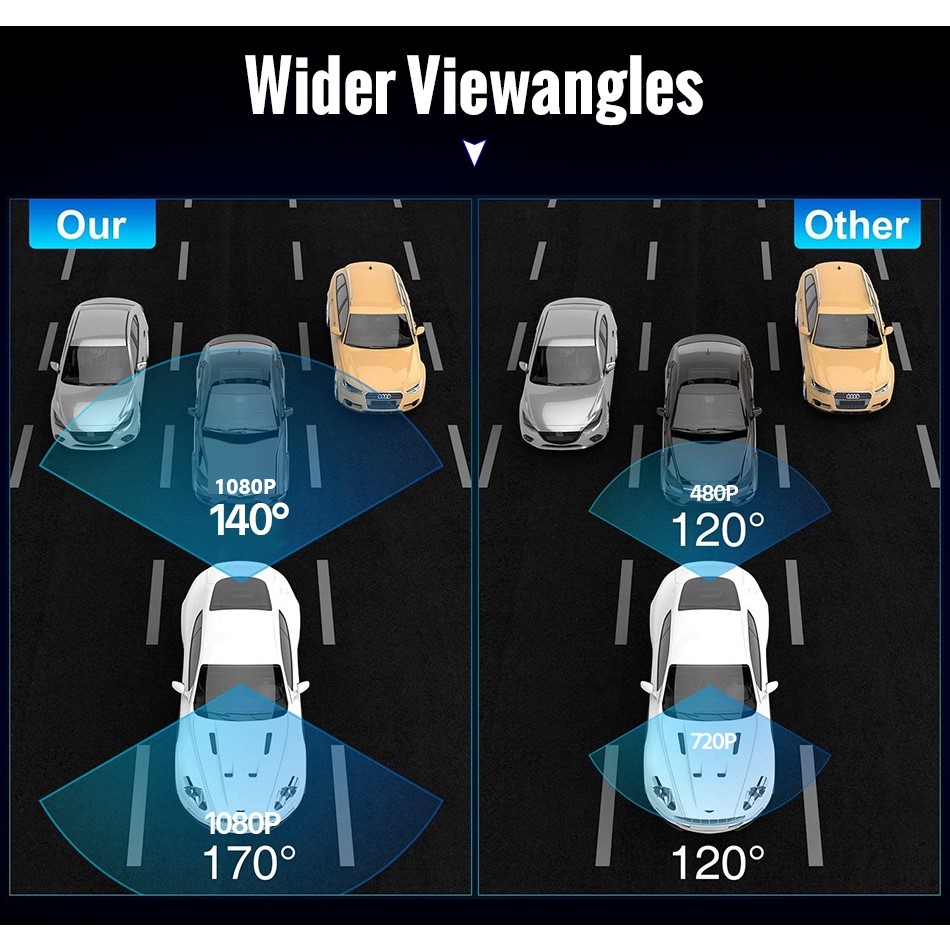 Camera hành trình DVR E-ACE màn hình cảm ứng IPS 10.0 Inch HD 1080P hỗ trợ quay ban đêm dành cho xe hơi | BigBuy360 - bigbuy360.vn